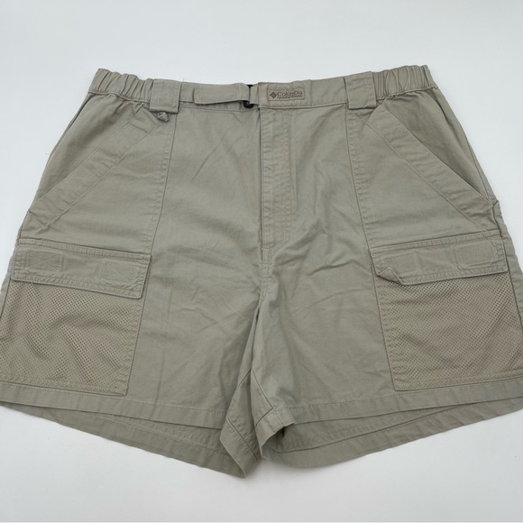 Columbia PFG Elastic Waist Fishing Shorts-Light Tan Sz XL Lightweight Outdoors - Picture 1 of 8